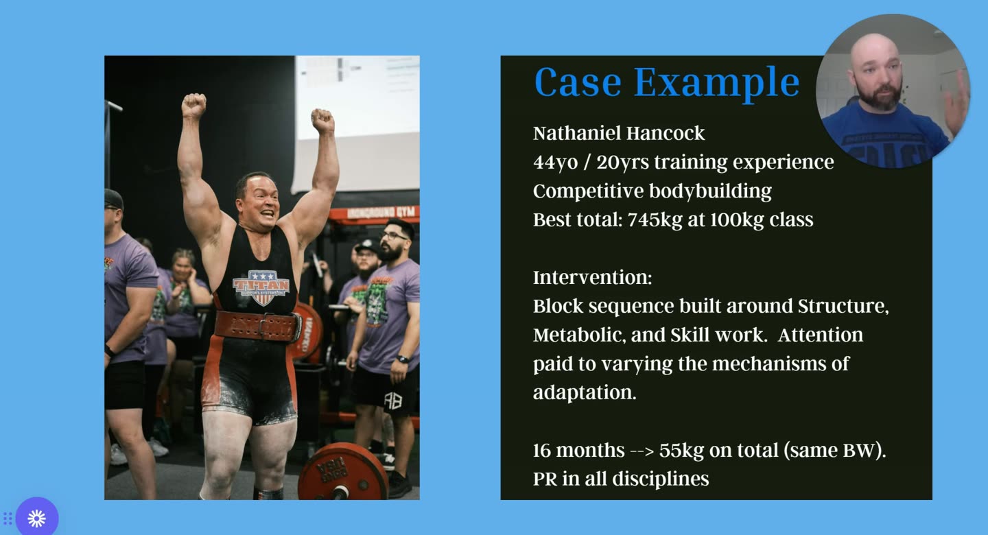 Folie Case Example: Nathaniel Hancock, mit Foto des jubelnden Athleten