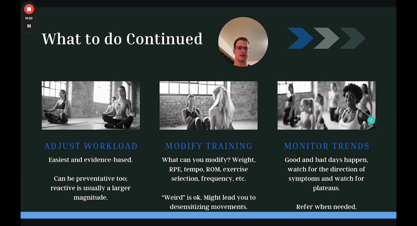 Folie What to do continued: Adjust Workload, Modify Training, Monitor Trends