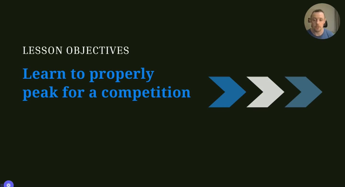 Folie Lesson Objectives: Learn to properly peak for a competition