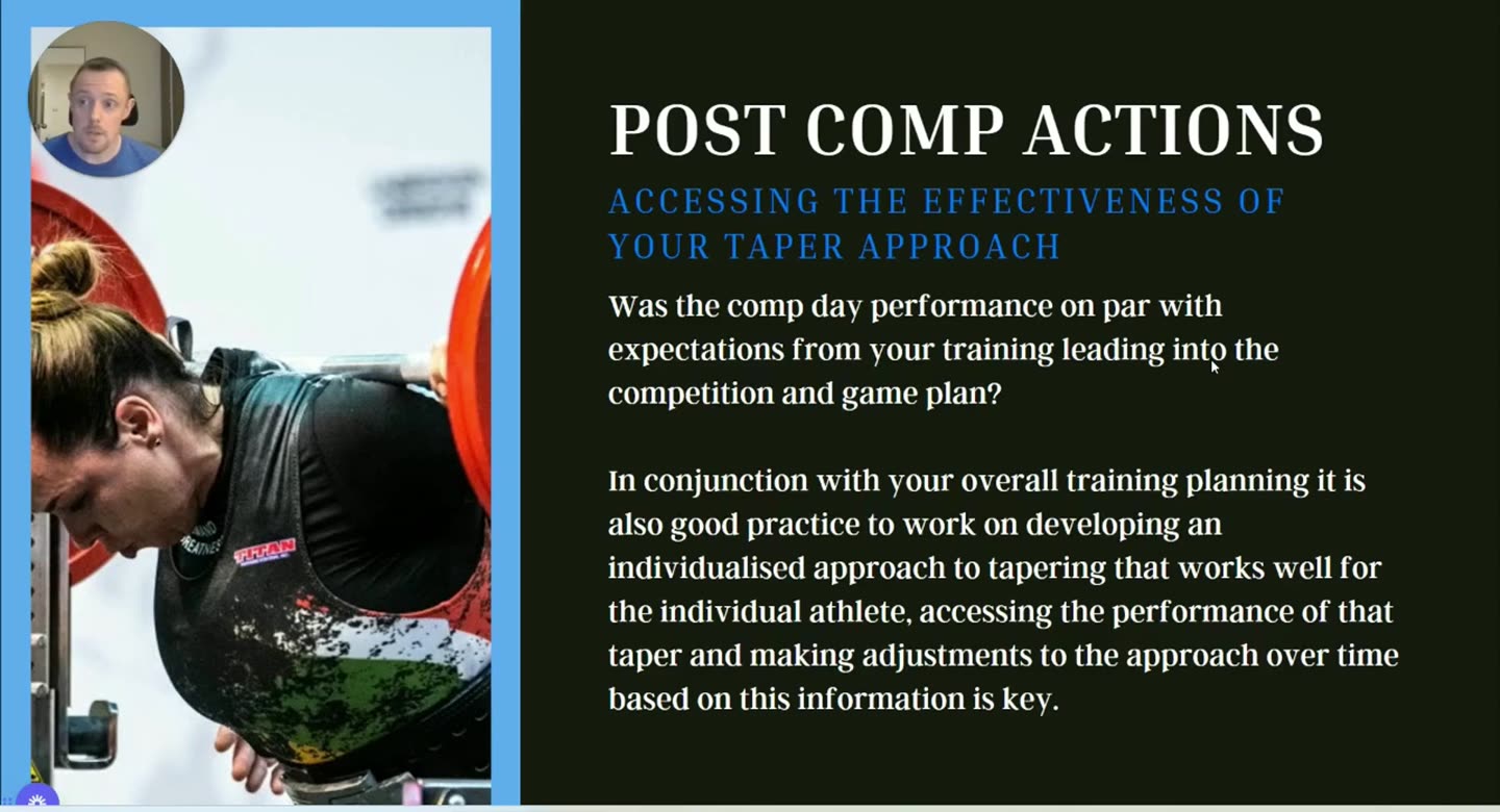 Folie Post Comp Actions: Assessing the effectiveness of your taper approach