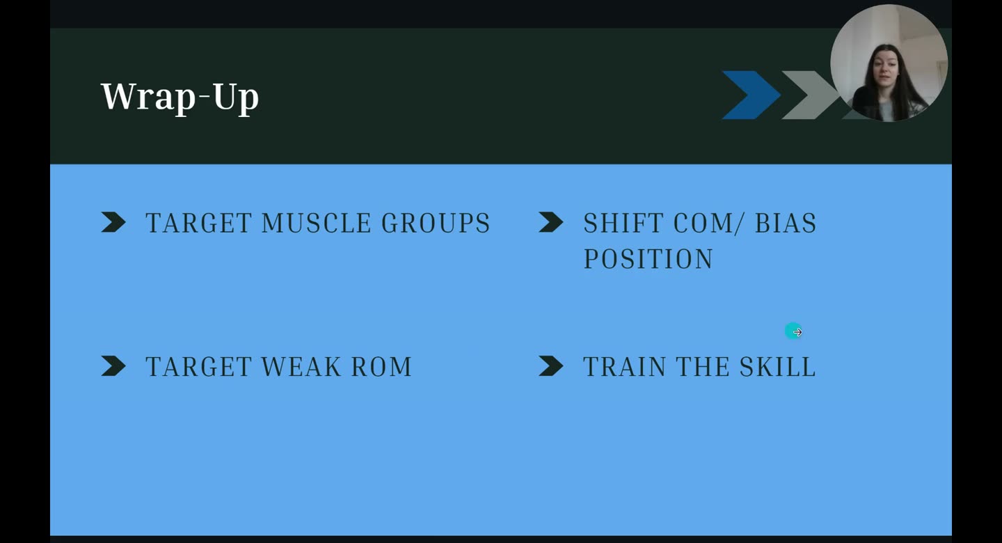 Folie Wrap-Up: Target Muscle Groups, Shift CoM / Bias Position, Target Weak ROM, Train the Skill