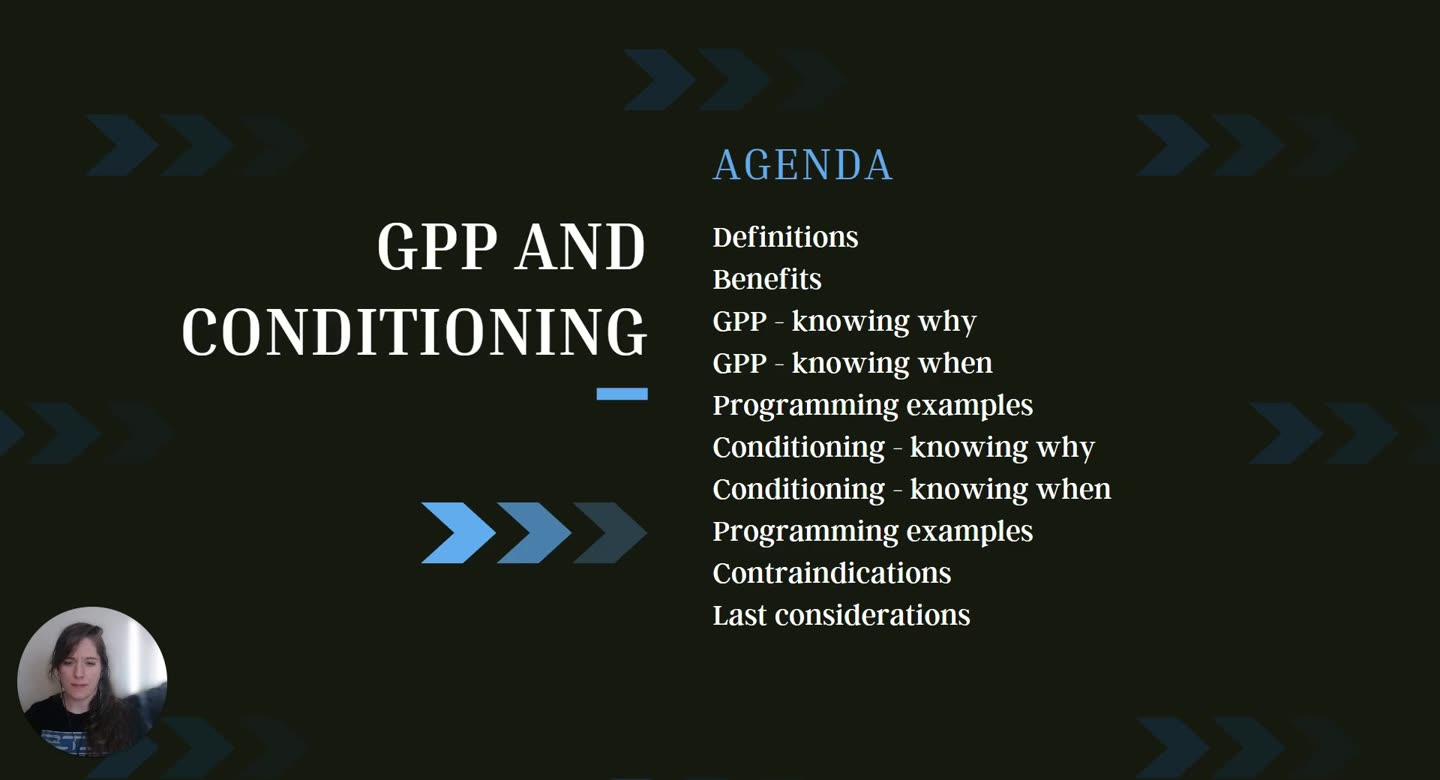 Folie GPP and Conditioning mit der Agenda