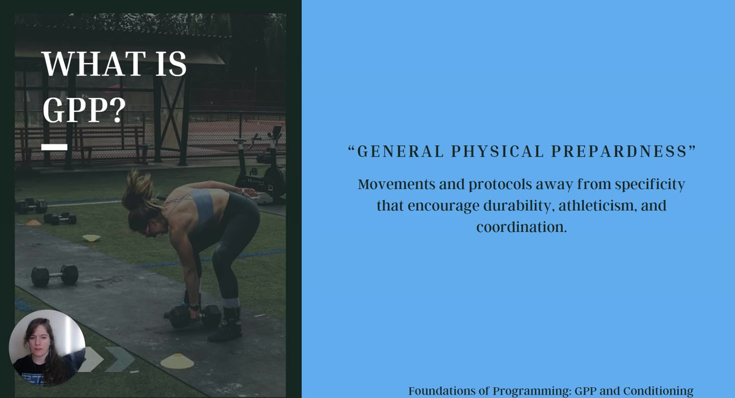 Folie What is GPP? mit der Definition von General Physical Preparedness