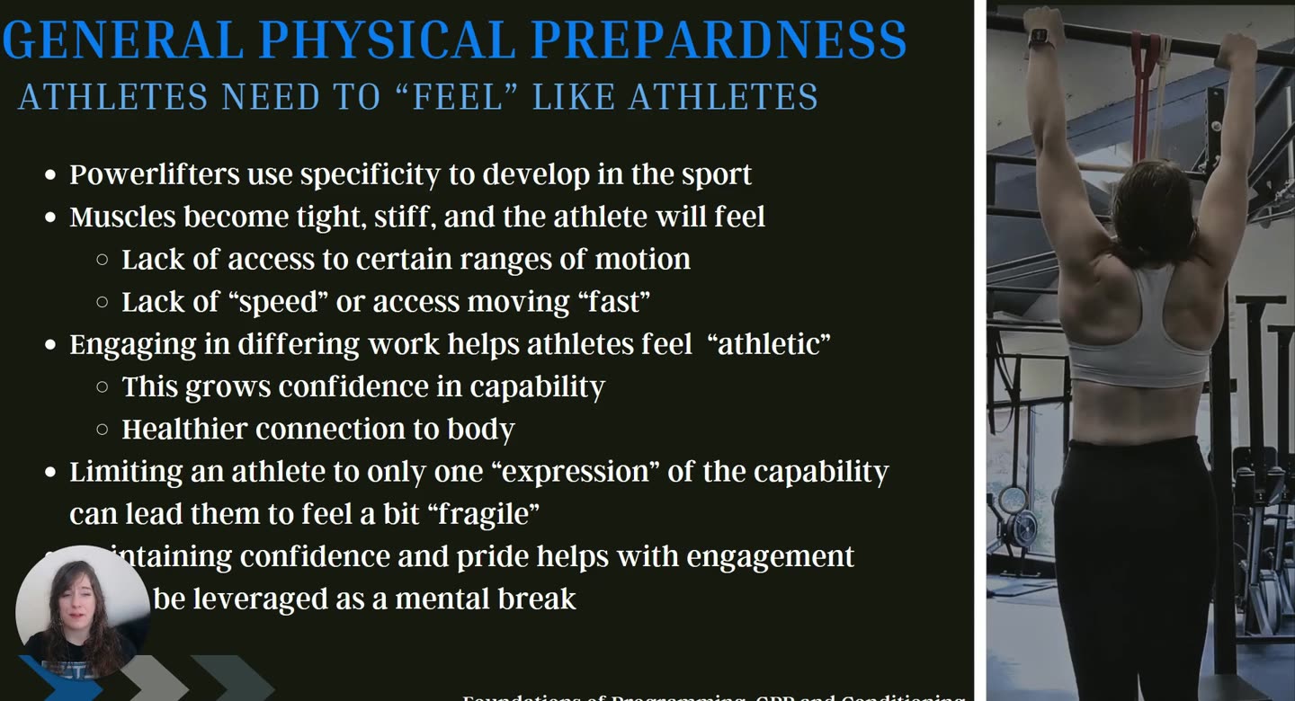Folie General Physical Preparedness: Athletes need to feel like athletes