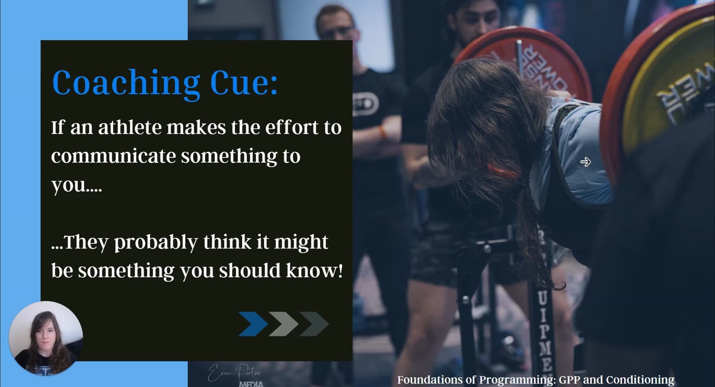 Folie Coaching Cue: If an athlete makes the effort to communicate something to you, they probably think it might be something you should know
